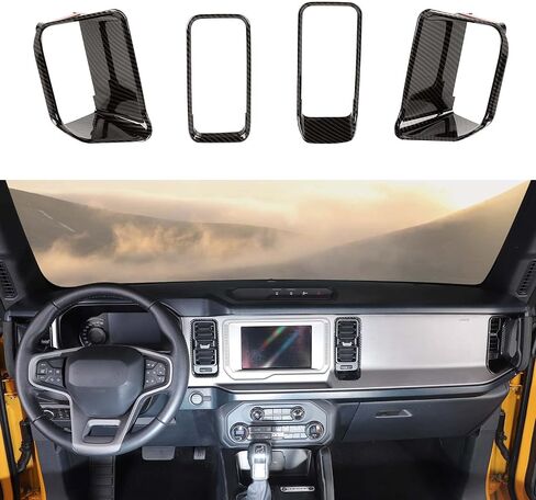 Fit for Ford Bronco Center Console Dash Air Vent Side Ring Cover Compatible with Ford Bronco 2/4Doors 2021 + Interior Accessories(ABS,4pcs,Red) Model A in Saudi Arabia