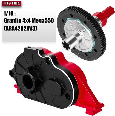 RcarmumbWow RC Motor Mount Gear Cover & 91T Spur Gear Slipper w/ 3.175mm 21T 23T 25T Pinions Upgrades Part for 1/10 1/10 Granite 4X4 Mega550(ARA4202XV3),Navy Blue in Kuwait