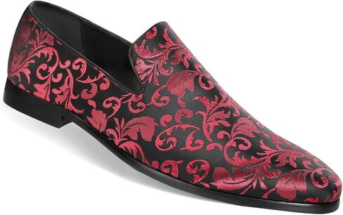 حذاء رجالي كلاسيكي من Cloudstyle حذاء بدون كعب أنيق مزين بالزهور من الساتان سهل الارتداء للحفلات الراقصة in Kuwait