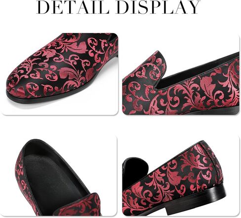 حذاء رجالي كلاسيكي من Cloudstyle حذاء بدون كعب أنيق مزين بالزهور من الساتان سهل الارتداء للحفلات الراقصة in Kuwait