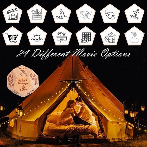 2PCS Date Night Dice for Couples, Valentine's Day Gifts for Husband Wife Boyfriend Girlfriend Him Her, 12-Side Date Night Ideas Wooden Activity Decision Dirty Dice, Bride Groom Gifts for Women Men in Saudi Arabia