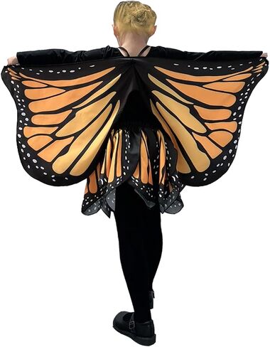 Double-Sided Halloween Costumes Butterfly Wings Set with Skirt Mask and Antenna Headband for 3-13 Years Girls in Saudi Arabia