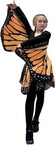 Double-Sided Halloween Costumes Butterfly Wings Set with Skirt Mask and Antenna Headband for 3-13 Years Girls in Saudi Arabia
