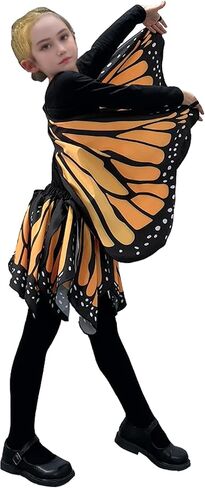 Double-Sided Halloween Costumes Butterfly Wings Set with Skirt Mask and Antenna Headband for 3-13 Years Girls in Saudi Arabia