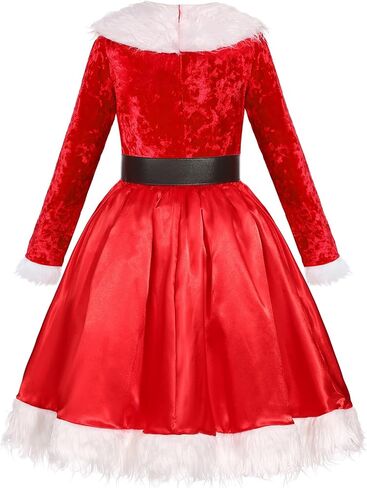 Santa Dress for Girls Christmas Led Light Up Santa Claus Dress Costume in Saudi Arabia