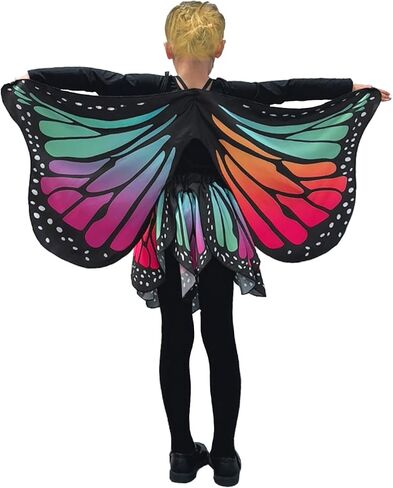 Double-Sided Halloween Costumes Butterfly Wings Set with Skirt Mask and Antenna Headband for 3-13 Years Girls in Saudi Arabia