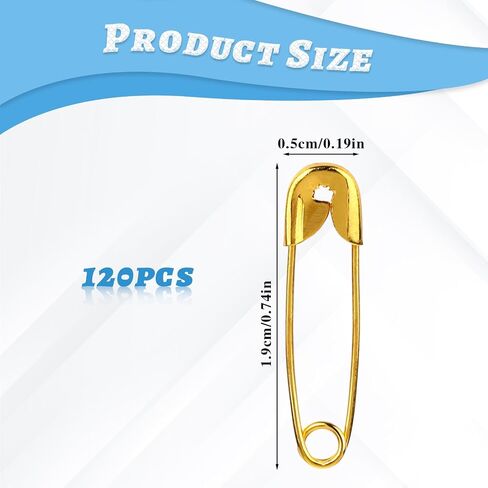 120 PCS Safety Pins Gold Safety Pins for Clothes Metal Mini Safety Pins Small Diaper Pins Tiny Sewing Pins Stainless Steel Safety Pins for Handicrafts Jewelry Making Clothing Sewing in Saudi Arabia