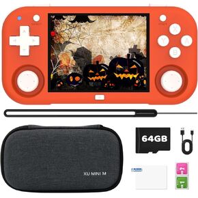 XU Mini M Retro Game Console,2.8 Inch IPS Screen Built-in 128GB Card,Linux System Games Consoles,Support TV Output Retro Handheld Console with 2600mAh Battery Casual Game Console(Gray)