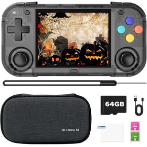 XU Mini M Retro Game Console,2.8 Inch IPS Screen Built-in 128GB Card,Linux System Games Consoles,Support TV Output Retro Handheld Console with 2600mAh Battery Casual Game Console(Gray)
