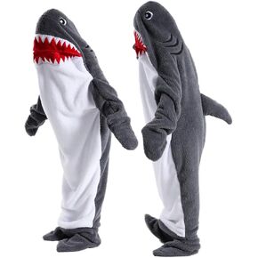 Laahoem Animal Shark Sleeping Bag Unisex Adult One Pajamas Wearable Blanket Hoodie Office Homewear Cosplay Costume