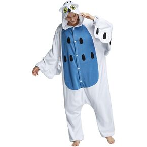 Unisex Adult Animal Onesies Pajamas Sleepwear Plush One-Piece Halloween Cosplay Anime Costume
