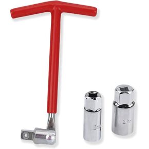 Spark Plug Socket Wrench, Universal T-Handle Spark Plug Wrench, 16mm (5/8") & 21mm (13/16") Remover Installer