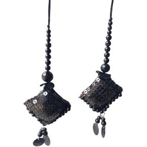 Latkan with Handmade Ethnic Decorative Hanging Sewing Tassel Latkans for Women Saree and bloouse 1 Pair (2) (Light Gold)
