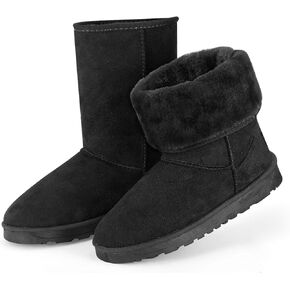 Winter Boots for Women Classic Waterproof Snow Boots Warm Mid-Calf Fur Boot