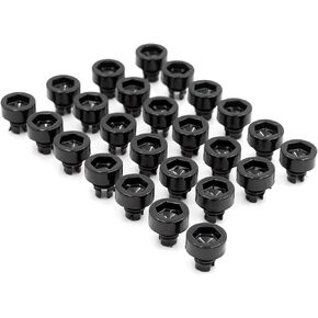 RTRHINOTUNING 100PCS Black Wheel Rim Lip Rivets Nuts of 7.5mm/0.3in Hole Replacement Plastic Rivets