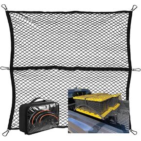 Cargo Net for Pickup Truck Bed, Highly Elastic Truck Bed Cargo Net, 4' X 4' Stretchable to 8' X 8', Truck Bed Cargo Mesh Organizer, for Daily Light Loads of Trucks