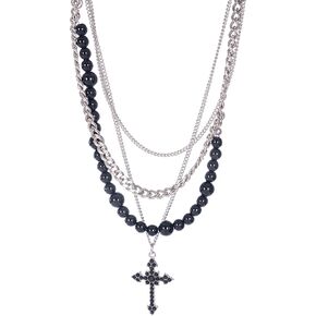 Cross Necklace Hip Hop Style Choker Necklace Stainless Steel layered necklace Hypoallergenic Gift Choice