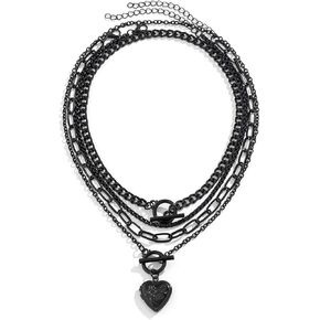 4pcs Layered Necklaces Stack for Women Goth Chunky Choker Necklaces Set Retro Coin Medallion Peach Heart Pendant Trendy Herringbone Paperclip Chain Dainty Toggle Clasp Cuban Snake Chain Fashion Gothic Y2K Aesthetic Jewelry