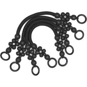 Model Worker 4PCS Wood Beaded Rope Bag Purse Straps Handles U-Shaped Handles Replacement for Handmade Bag Handbags Purse Handles (Coffee)