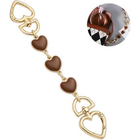 Anbys Bag Extender Chain Purse Extender Hearts Shape Replacement Purse Strap Extender Bag Charms for Purse Handbags Cross Body Bag(Black)