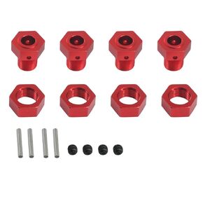 17mm Red Aluminum Alloy Wheel Hex Nut 5mm Extended for Arrma 1/8 6s Karton Outcast Notorious Talion