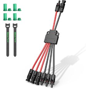 Solar Connectors for 2 Solar Panels, IP68 Waterproof Solar Panel Connectors Splitter, 4 to 2 Y Branch Parallel Adapter for Solar Cable Extension
