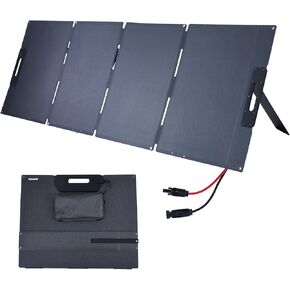 200 Watt Portable Solar Panel for Power Station, Foldable Solar Panel Solar Charger IP65 Waterproof, 200W Solar Panel Power Backup w/3 Kickstands MC4 Cable for Camping RV Blackout Off Grid Outdoor