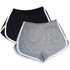 Cameway 2 Pack Women Cotton Running Athletic Shorts Gym Yoga Summer Active Dance Shorts Pants