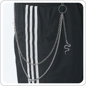 Punk Pants Chain Hip Hop Butterfly Cross Sword Star Rivet Charm Layered Jeans Chains Wallet Chain Vintage Rock Chains for Women Men Halloween Jewelry Clothing Accessories