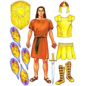 Christian Armor of God Felt Set for Bible Flannel Board Stories- 19" Figure + Lesson Guide- Precut