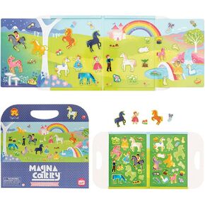 Tiger Tribe: Magna Carry - Unicorn Kingdom - Fold Out Magnetic Play Scene, Create Magical Fantasy Scenes, Unicorn & Princess Magnets, Kids Ages 3+