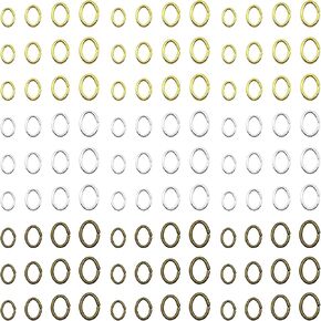 720PCS Jump Rings for Jewelry Making Open Jump Rings Oval Jump Rings Stainless Steel Jump Rings Open Rings Connectors Jewelry Findings for Earring Bracelet Necklace DIY (Gold, Silver, Ancient Cyan)