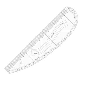PM6512 Imperial Pattern Master Ruler, Multi-Purpose Designer Ruler, Side Curve, Armhole & Neckhole, Sleeve Curve, Upper & Under Arm Ruler for Sewing, Design, Quilting, Dressmaking