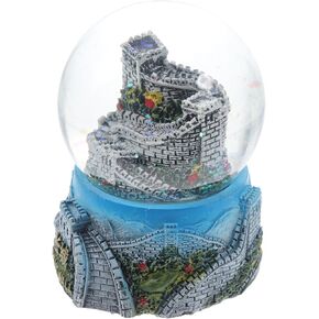 MAGICLULU 1pc Great Wall Crystal Ball Resin Snow Ancient Buildings Snow Globe Glass Snow Globe Christmas Ornament Great Wall Resin Crafts Water Travel Chinese Style Synthetic Resin