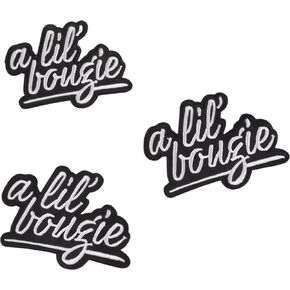 Elevate Your Style with The Black and White A Lil' Bougie Decorative Iron-On Patch 3Pcs (3 inches)