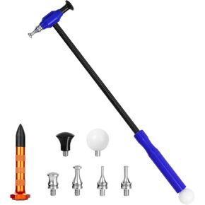 WHDZ Paintless Dent Repair Tools Car Dent Removal Tools Kit Nylon Repair Hammer Repair Pen Tap Down Tools with Tips (Red)