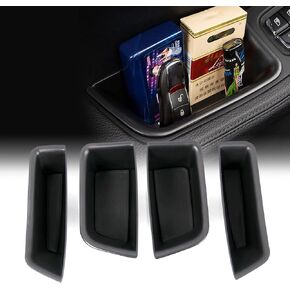 RYANSTAR RACING 4PCS Interior Car Side Door Storage Box Compatible with 2015-2022 Porsche Macan Pallets Car Door Tray Organizer Handle Pocket Armrest Phone Container Accessories Black