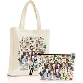 The Office Merchandise Canvas Tote Bag and Makeup Bag Set, The Office Merch Canvas Bag