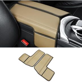 Center Console Cover Compatible with Mercedes Benz GLC 2016-2022 Class EQC 2019-2023,Armrest Cover Pad Leather Cushion Protector with Black Storage Pocket(Not Applicable to 2023 GLC)
