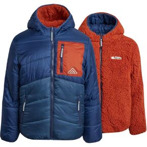 Weatherproof Mens Jacket - Full Zip Hooded Puffer to Sherpa Reversible Jacket - Cozy Outdoor Long Sleeve Hoodies for Men S-XL