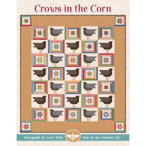 Riley Blake It's Sew Emma Crows in The Corn Quilt Pattern by Lori Holt of Bee in My Bonnet, Perfect for Quilting, DIY Crafting, and Home Decor