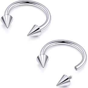 20G 18G 16G 14G 12G 8G 6G 4G 2G ASTM F136 Titanium Internal Thread Horseshoe Septum Ring Jewelry Circular Barbell Helix Snug Tragus Rook Daith Cartilage Earring Lip Ring Piercing Jewelry in Kuwait