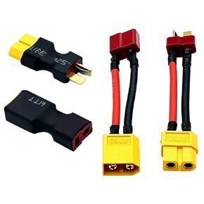 2 Pairs Deans T Plugs to XT60 Adapter Connector Male Female for RC Lipo Battery Charger…