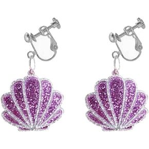 Acrylic Nautical Sea Shell Clip on Earrings Beach Jewelry Gifts for Women for Halloween Party