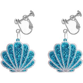 Acrylic Nautical Sea Shell Clip on Earrings Beach Jewelry Gifts for Women for Halloween Party