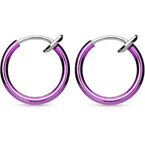 Mini Clip On Spring Hoop Earrings for Non-Pierced Ears