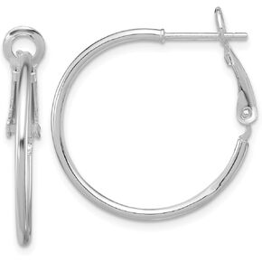 925 Sterling Silver 1.5mm Omega Clip Back Post Round Small Hoop Earrings