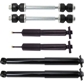 TRQ Front and Rear Suspension Kit Shock Absorber Sway Bar Stabilizer Link Compatible with 2003-2014 Chevrolet Express 1500 GMC Savana 1500