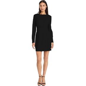 Donna Morgan Women's Elegant Long Sleeve Mini Fitted Silhouette with High Neckline-Versatile Cocktail Dress