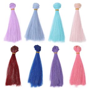 GLOBLELAND 8Pcs 8 Colors Doll Straight Wigs 100cm/40inch Colorful Doll Hair Extension Doll Making Arts Supplies DIY Doll Hair Crafts Long Nature Mohair Doll Wigs Hair Wigs